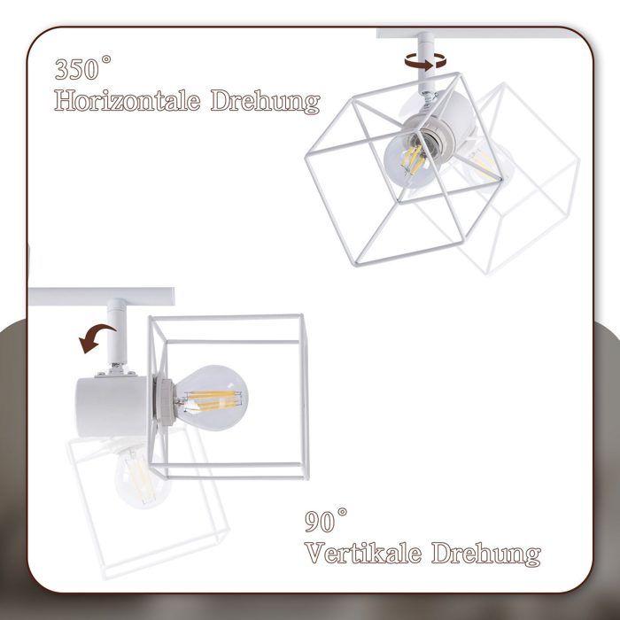 Spot de plafond - NETTLIFE - Spot 3 ampoules E14 - Blanc - Pivotant 350° - Métal
