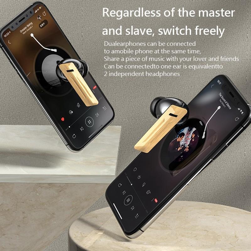 Wireless Long Battery Life Earbuds Simulated Log Bluetooth 5.3 Headset Touch Control Support Emergency Phone Charging