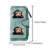 Printed Long Wallet with a Close-up Image of a Surprised Little Monkey. Multifunctional Portable Coin Purse with Snap Closure. Unisex, Suitable As a