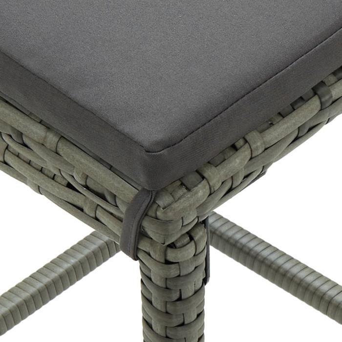 VidaXL Garden Bar Set 5 Pcs and Cushions Wicker Resin Grey