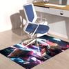 1pc Office Carpet Chair Mats Cyberpunk Neon Warrior Perfect for Decorating Office Chairs, Living Rooms, Or Bedrooms,Polyester Carpet