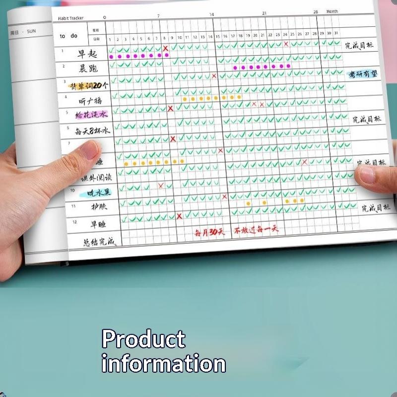 Self Discipline Check In Notebook 30 Day Task Plan Notepad Time Management Planner Diary School Stationery