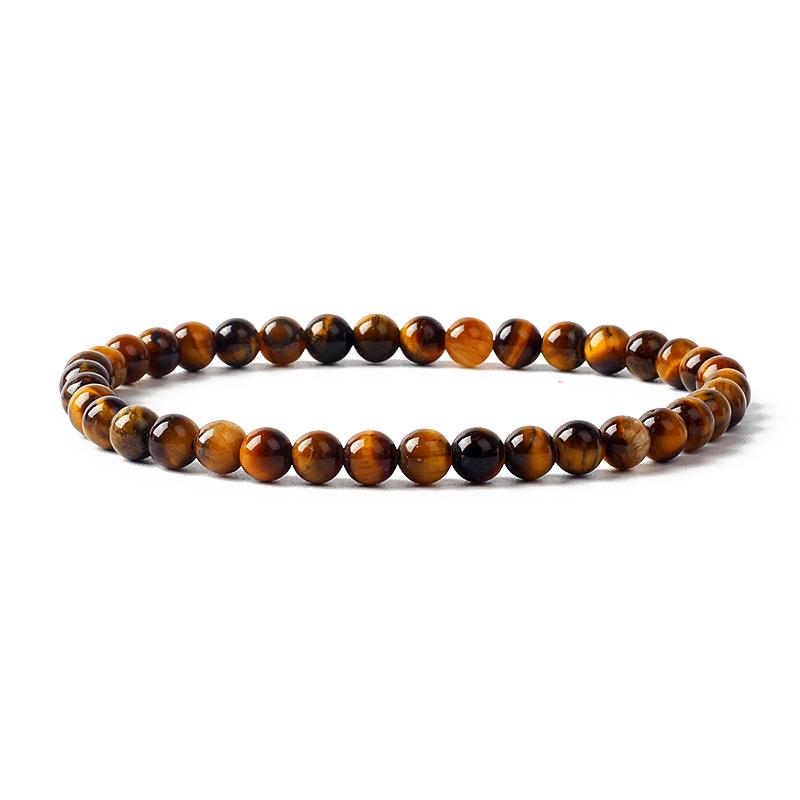 Reiki Natural Stone Bracelets For Women Men 4MM Beads Stretch Bracelet Wholesale Agate Lava Tiny Bangles Handmade Simple Jewelry