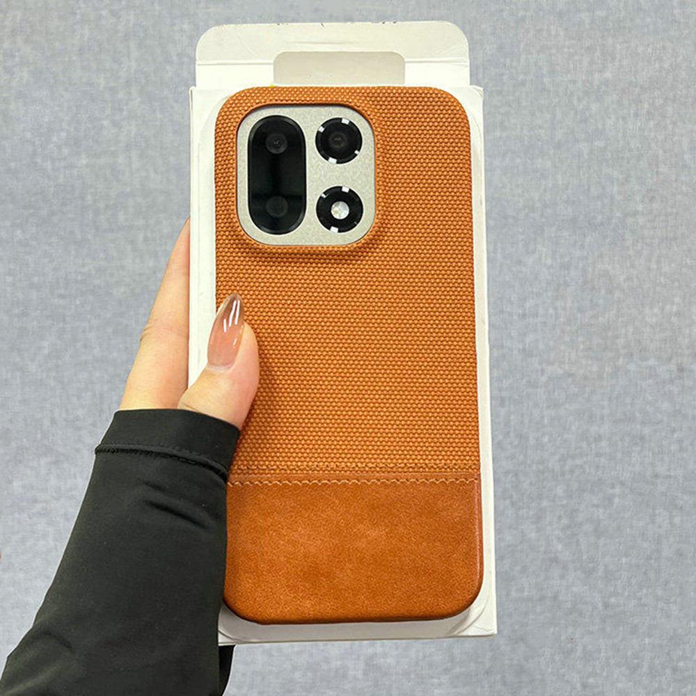 Business PU Leather Iron on Nylon Fabric Case For Oneplus 15 13 13R 12 12R 11 11R ACE6 Ace5 Ace 2 3 Pro Frameless Cooling Cover OnePlus 11 orange