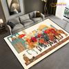 Fashion Ethnic Frame Carpet Horse Home Decor Rectangle Room Rug Black Green Orange Living Room Bedroom Bedside Floor Table Mat