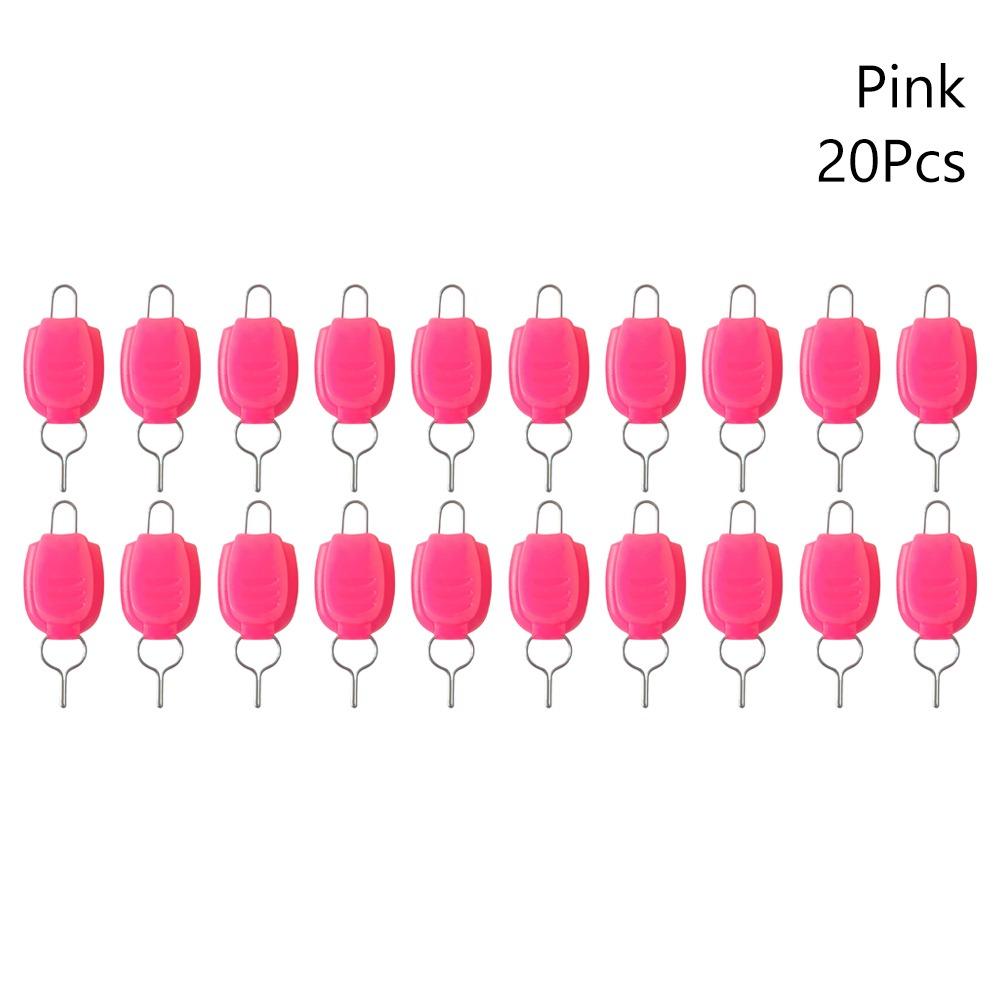 

20 шт. 10 цветов Стопор пряжки для катушки с приманкой Цветная клипса-держатель Pesca Рыболовные снасти 20Pcs Pink