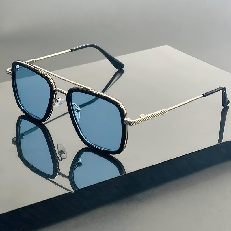 2/1 Pair of Men's Classic Style Metal Frame Glasses Double Bridge Design - Suitable for Daily Commuting