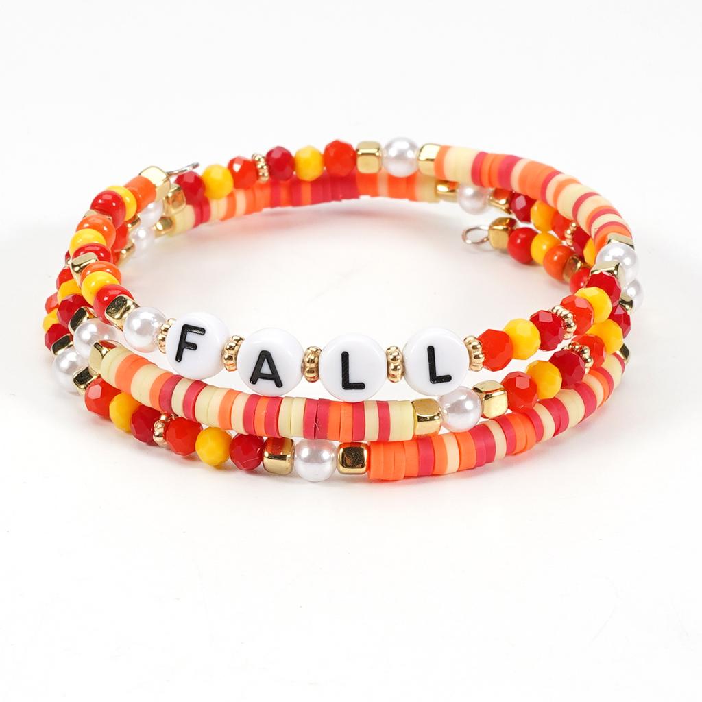 JYL TS Bracelet Bohemian Set Patrick's Day  Letter Beads Attracts Luck