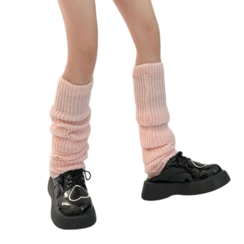 Women Color Knit Long Socks Subcultures Leg Warmers Winter Warm Ankle Heap Socks Thigh High Stocking Harajuku Boot Socks
