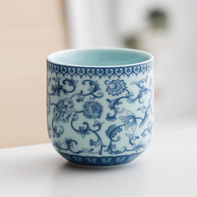 Qunrong New Chinese Style Blue and White Ceramic Tea Cup