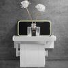 White Bathroom Paper Towel Holder Aluminum Paper Plane Toilet Paper Rack Mobile Phone Holder Wall-mounted Bathroom Shelf Black