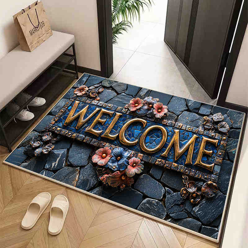 Mata podłogowa do domu w stylu amerykańskim Mata wejściowa do zdrapywania błota i brudu Odporna na zabrudzenia Mata podłogowa z kryształowego aksamitu Do użytku domowego Łatwa w pielęgnacji mata podłogowa