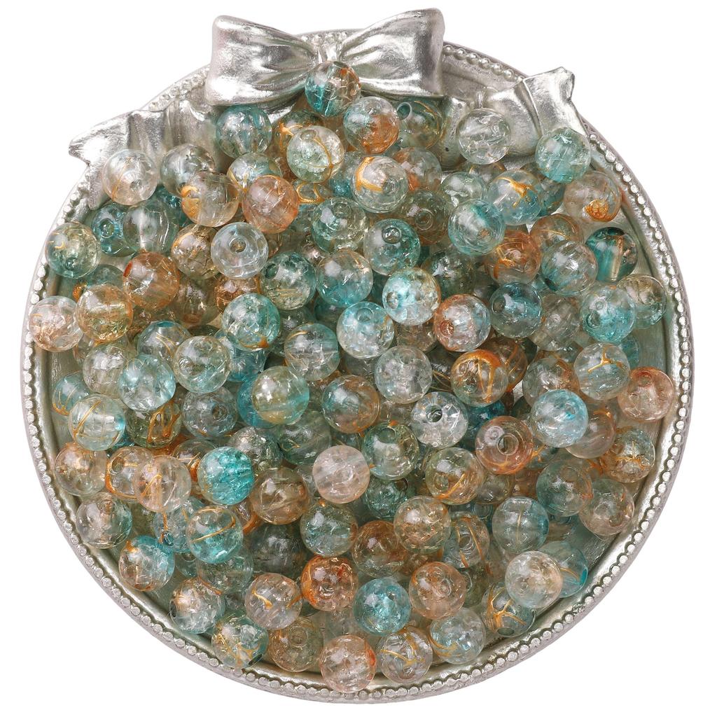 8mm/10mm Cracked Patterned Beads Irregular Color Acrylic Beads For DIY Jewelry Making