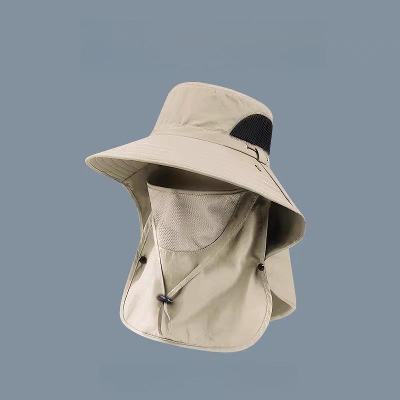 Outdoor Face and Neck Protection Sun Hat for Men Summer Detachable Large Eave UV Protection Sun Hat Fishing Hat Hiking Hat