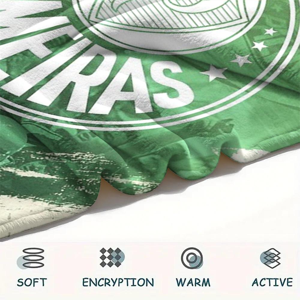 Palmeiras FC Pattern Flannel Blanket, High Quality Comfortable for All Seasons, Home Decor, Warmth and Comfort, Perfect for Gifts.