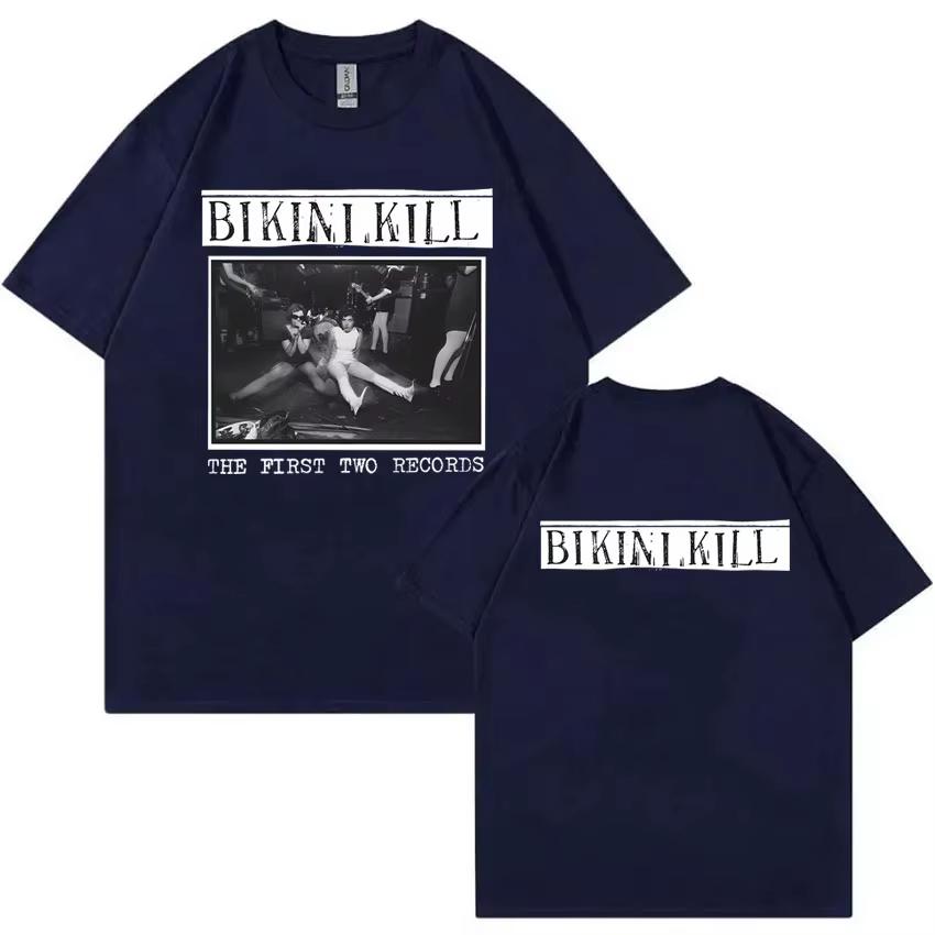 Bikini Kill The First Two Records Album Print T-shirt Feminist Riot Grrrl Kathleen Hanna T Shirts Men Rock Punk Oversized Tshirt