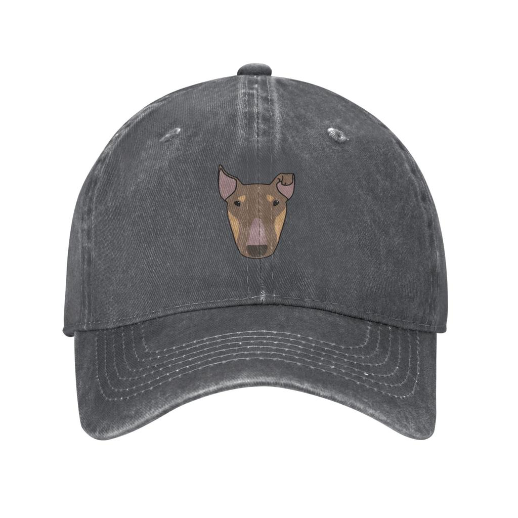 Baz The Bull Terrier Vintage Trendy Baseball cap Soft And Skin-Friendly Suitable For Long Faces Denim Flat-Brim Hat