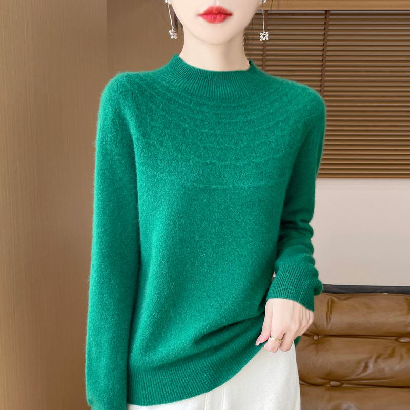 Pulover de cașmir pentru femei cașmir Qinghe 30% cașmir 70% lână cald și la modă versatil toamnă și iarnă