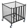 Rolling Sports Ball Storage Cart, Lockable Basketball Cage with Elastic Straps, Sport Equipment Holder Organizer for Indoor Outdoor, Steel Storage