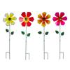Windspiel für den Außenbereich Bunte Metallblumen-Windmühle Dekorative Blumen-Windräder Gartenstab für Hof Terrasse Rasen Gartendekoration