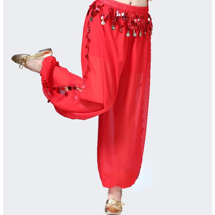 

Женские танцевальные костюмы, очаровательные штаны для танца живота в индийском Болливуде One Size красный