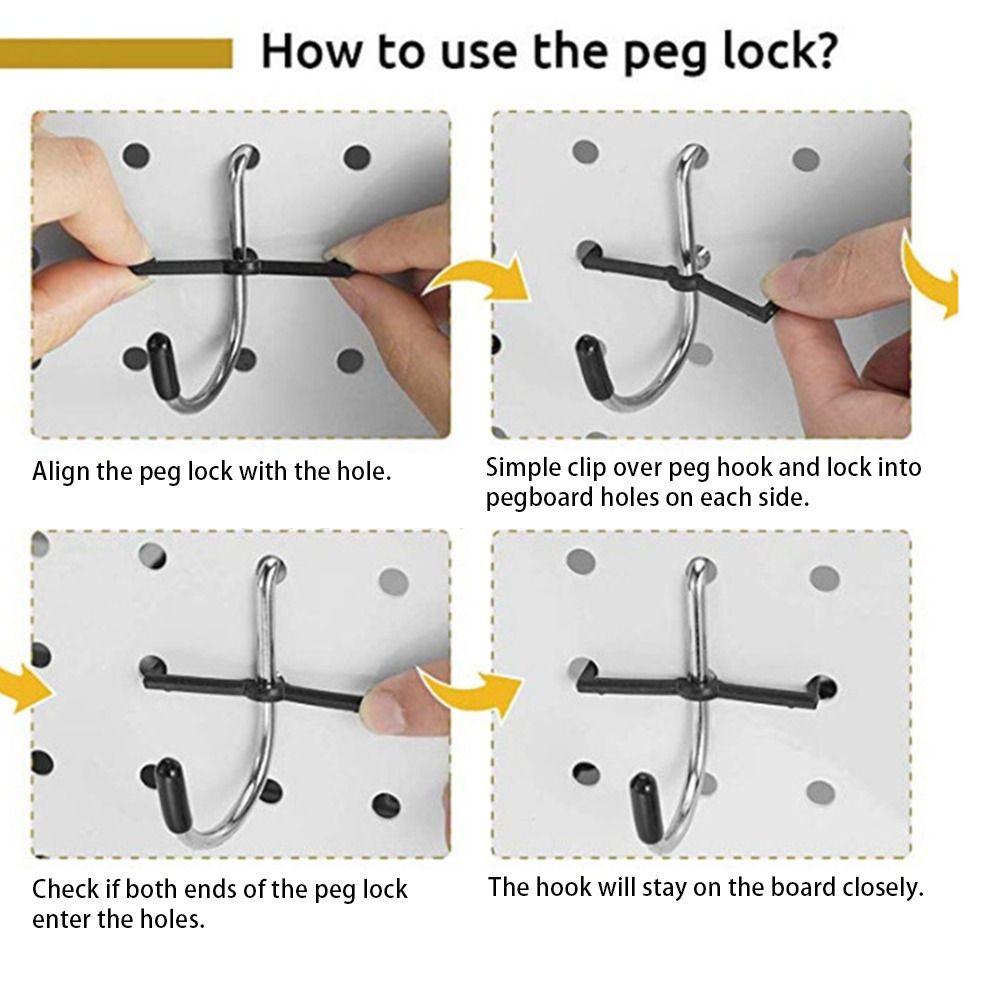 50Pcs Peg Board Pegboard Hook Locks Locks Holder Pegboard Clips New Hook Fastening Buckle