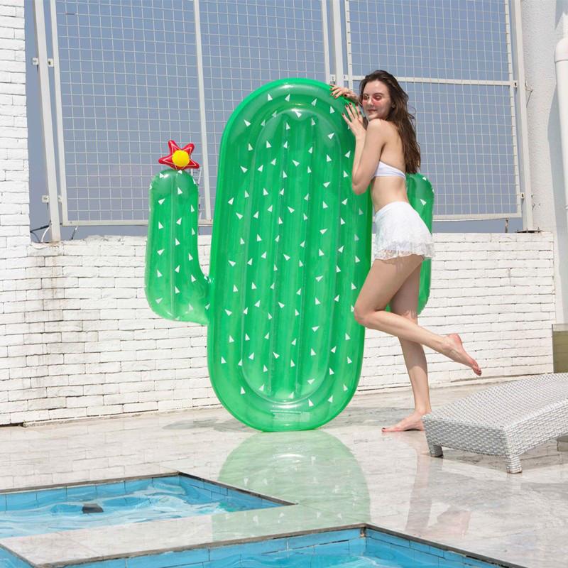 Childrens Adult And Large Inflatable Cartoon Cactus Floating Toy Drainage