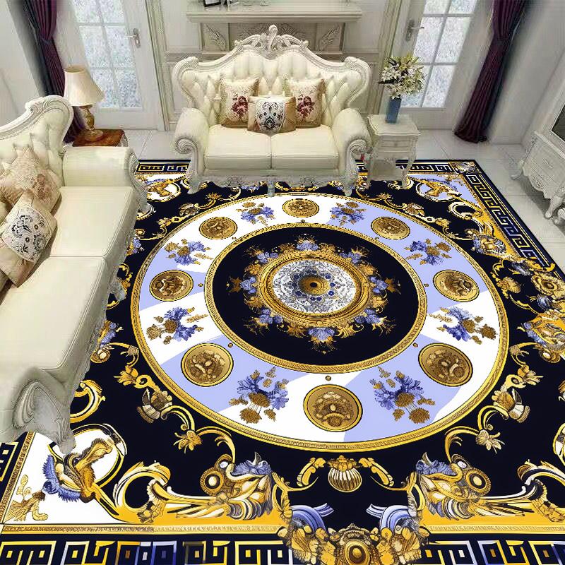 Avrupa Lüks Altın Rengi Halılar Oturma Odası Dekorasyonu Ev Kanepe Masaları Alan Halısı Yatak Odası Salon Kaymaz Lüks Yer Paspasları