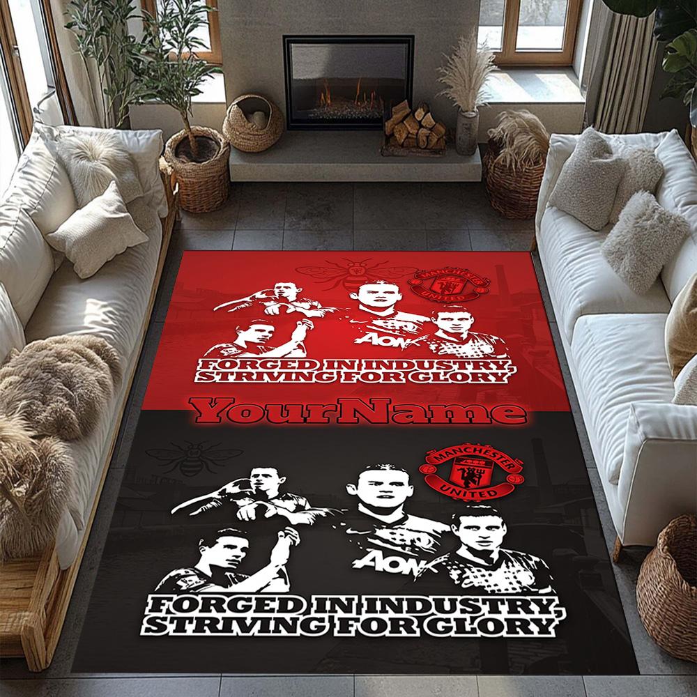 Manchester Personalized Text Carpet Perfect for Foyer Hallway Game Room Living Rooms Antislip Carpet Anime Office Decor