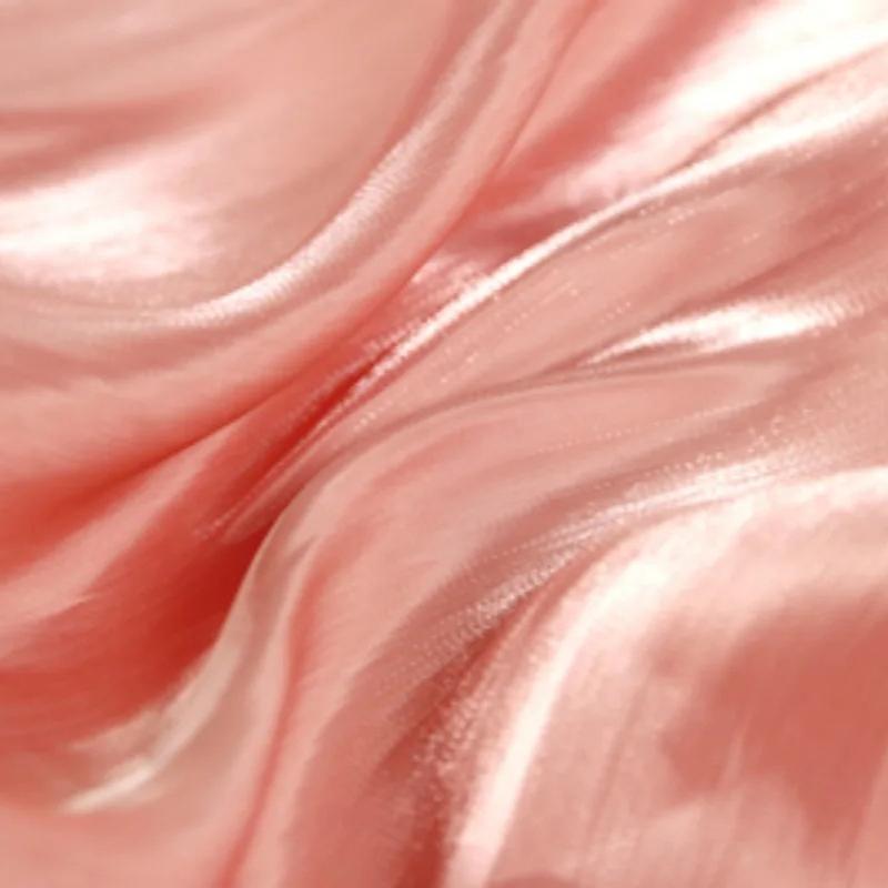 100/300cm Crystal Silk Pearlescent Fabric Bright Face Silk Smooth for Diy Sewing Dress Shirt Wholesale Cloth Apparel Material