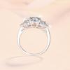Three Stone Ring S925 Sterling Silver GRA Certificate Round Cut D Color VVS1 Moissanite Anniversary Wedding Ring for Women