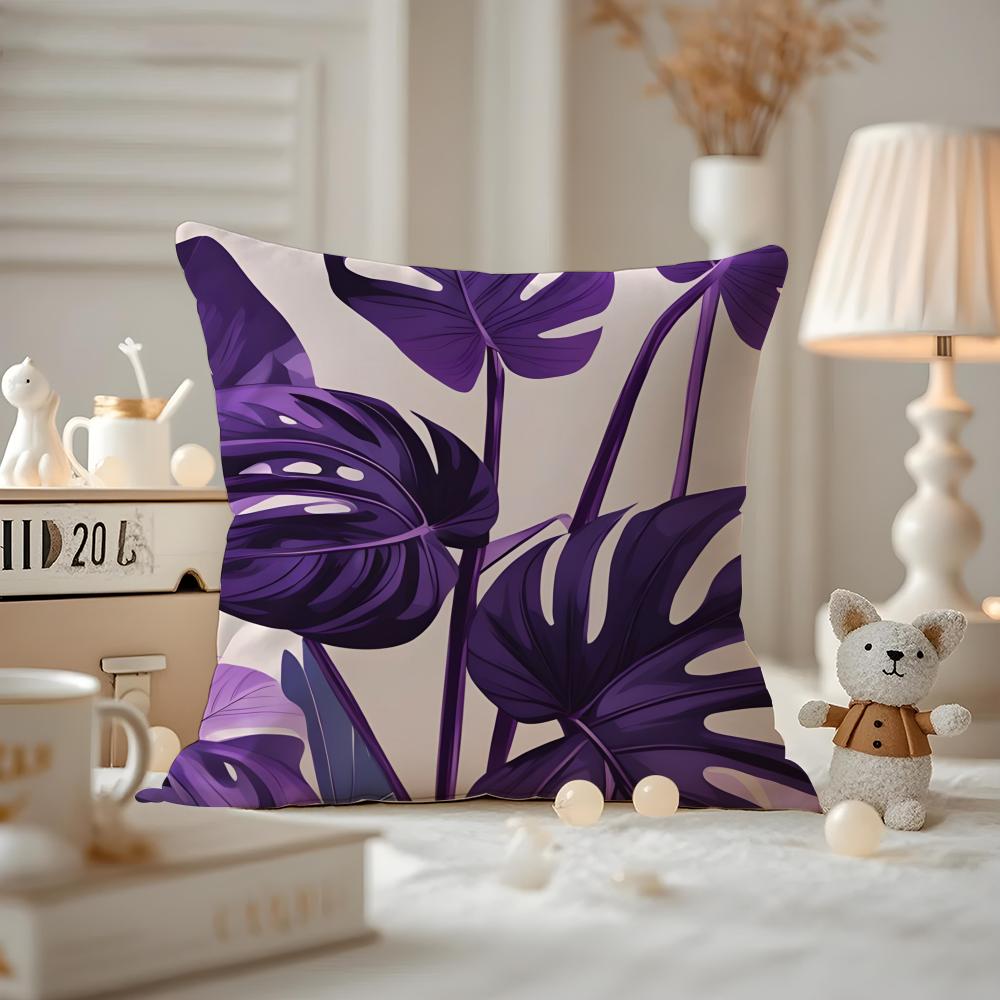 Cool Summer Prints Cushion Cover Anti-dustmite Pillowcase Invisible Zipper Silky Short Plush Sofa Cushion Cover