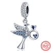 New 925 Sterling copper Blue Zircon Eyes Owl Turtle Bird Ring Pyramid DIY Beads Fit Original Pantaro Charms Bracelet DIY Zircon