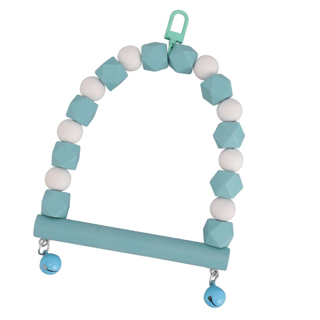 Holz Vogel Schaukel Sitzstange Spielzeug Hängende Papageien Schaukel Stehendes Spielzeug Krallen Schleifen Angstreduzierung Vögel Spielzeug Blau