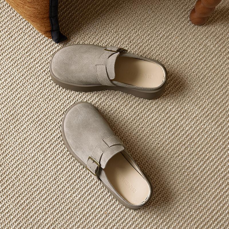 Fashion AIYUQI 2025 New Women's Slippers Thick-soled Mules with Closed Toe for Women Large-size Comfortable Half-slippers Female