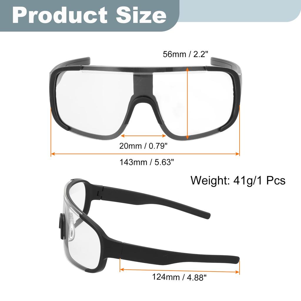 Sports Sunglasses for Polarized for Black Clear Lenses [uxcell] Men, Lenses, Cycling, Hiking, Driving, Fishing, Running, Frame,