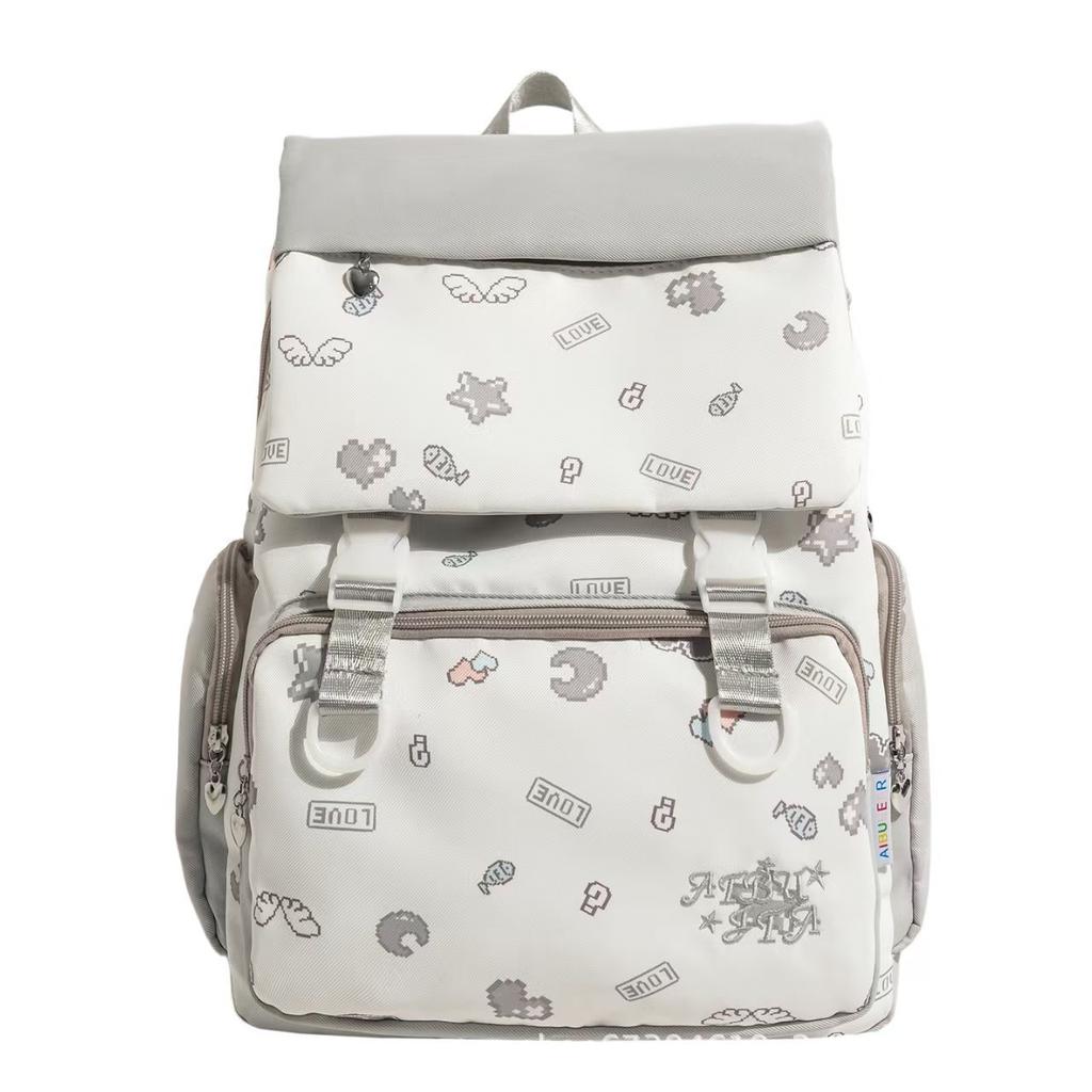 Schoolbag new Korean version fashion double backpack junior high school college style schoolbag cute casual ins niche travel backpack
