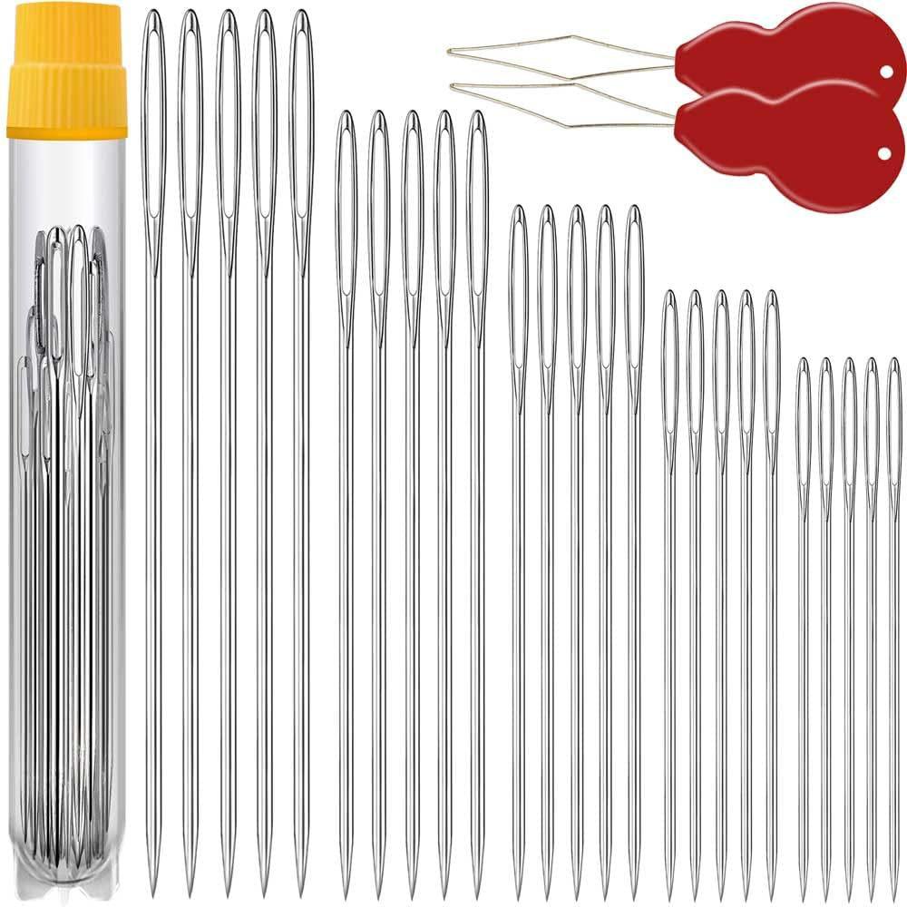 15/25er-Pack Grobäugige Leicht-Einfädel-Stahlnadeln für DIY-Handnähen