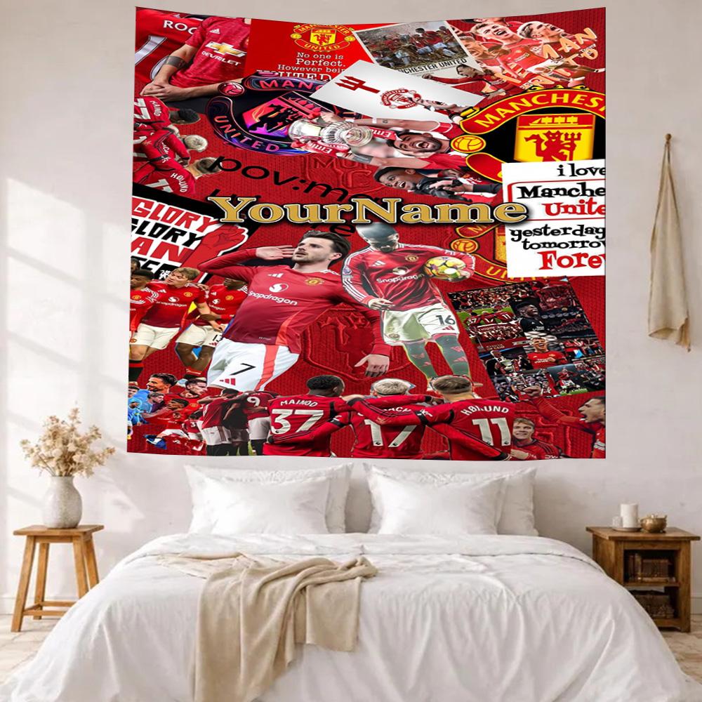 Manchester Custom Your Name Wall Decor Tapestry Art For Pet Memorial Birthdaywedding Party Backdrop Family Gift