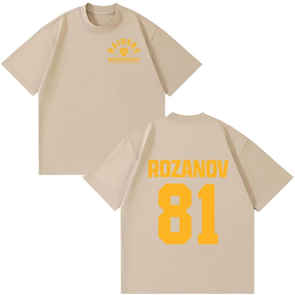 Heated Rivalry LIya Rozanov 81 Boston Raiders Tshirt Mens Women Clothing Vintage Couple Style Tshirts Short Sleeve Streetwears