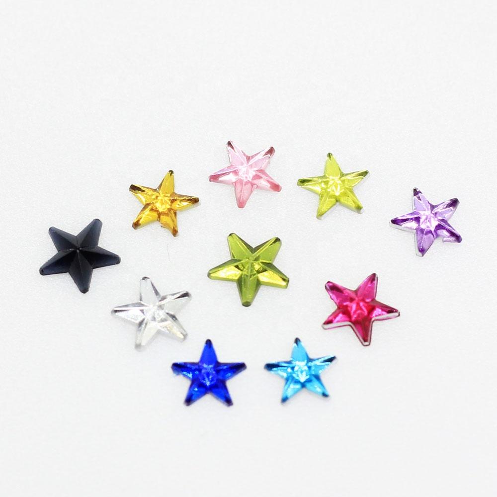 5mm Acrylic Stars Rhinestones Decoration Crafts Cabochon Scrapbooking Embellishments Flatback Nail Art Garment Beads DIY