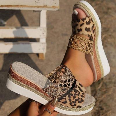 Cross-border Foreign Trade High-heeled Slippers Women's Large Size 43 Hemp Rope Bottom Thick-soled Fish Mouth Sandals Women's Wholesale