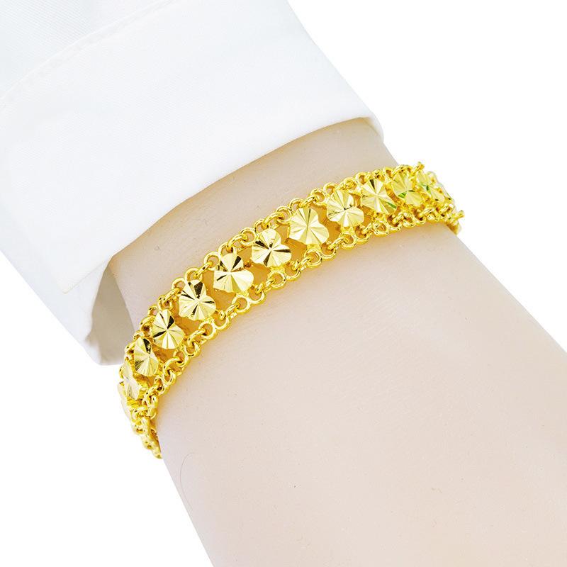 

Подлинный браслет из 24-каратного золота, женская цепочка, 18-19 см, браслет-цепочка, аксессуары для ювелирных изделий, браслет, женские ювелирные изделия, подарок