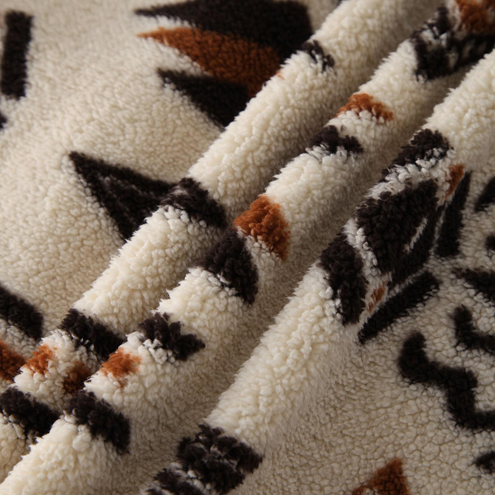 Осенне-зимняя женская однобортная плюшевая длинная куртка с принтом в этническом стиле — фото 6