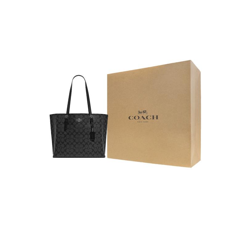New COACH Mollie Artificial Leather Tote Bag, Shopping Bag, Shoulder Bag, Handbag Tubas Women's Black 1665-SVTSQ