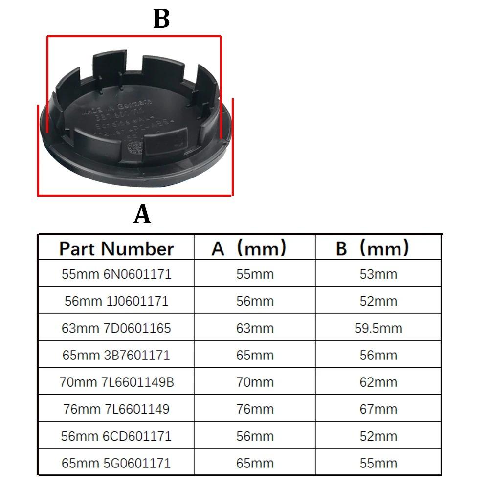 rsq1 Car Wheel Center Hub Caps Cover 4pcs 55mm 56mm 65mm 70mm for VW Volkswagen Golf Polo Passat Touran CC B5 B6 B7 Jetta accessories