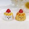 Sterling Silver 999 Afternoon Tea Series: Gold-Plated Strawberry Cake & Pudding DIY Jewelry Beads