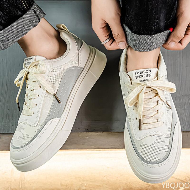Fashion Summer Men's New Breathable Canvas Shoes Men's Trendy Versatile Thick Bottom Simple Comfortable Sports Leisure Board Shoes