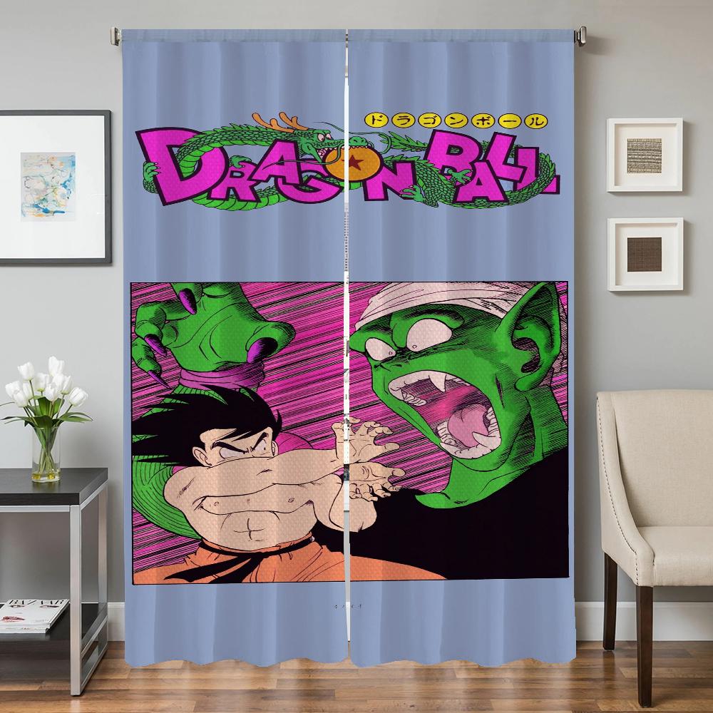 Zasłony okienne kuchenne do salonu 2 sztuki Zasłony zaciemniające Zasłona drzwiowa D-dragon ball-l Przegroda Dekoracja sypialni