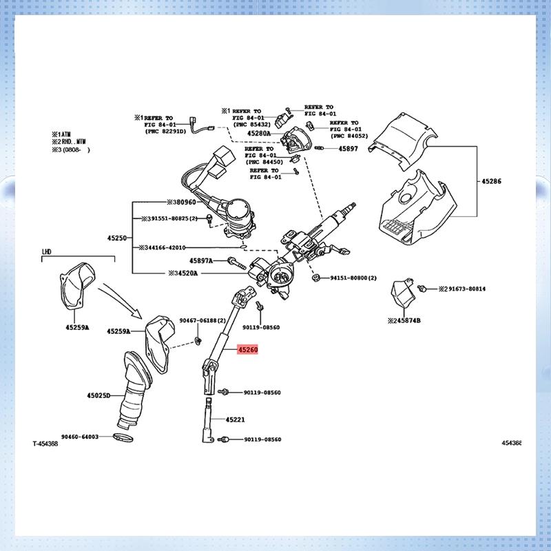 Upper Steering Column Joint / Steering Shaft Assembly 45260-42090 For Toyota RAV4 2006-2014